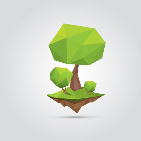 Conceptual polygonal tree. vector Illustrationのイラスト素材
