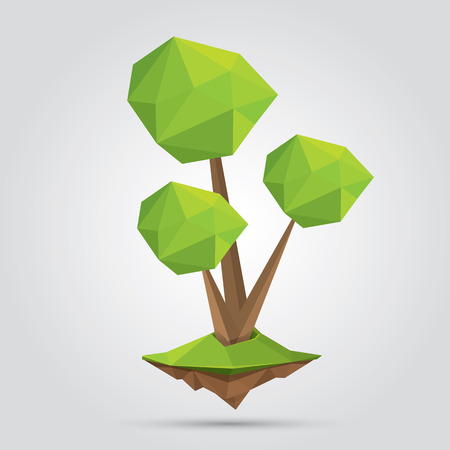 Conceptual polygonal tree. vector Illustrationのイラスト素材