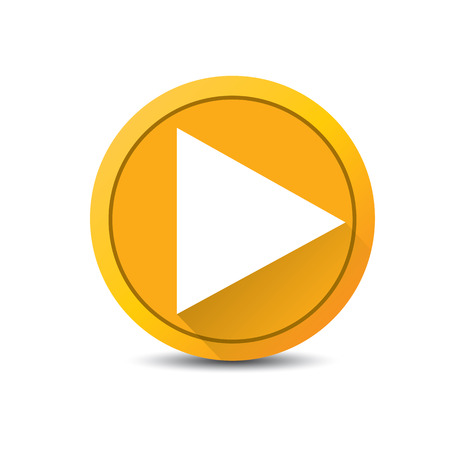 Orange Play button . vector illustrationのイラスト素材