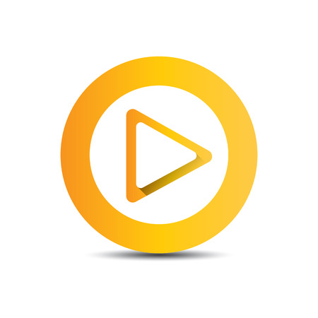 Orange Play button . vector illustrationのイラスト素材