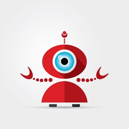 Cartoon Character Cute green Robotのイラスト素材