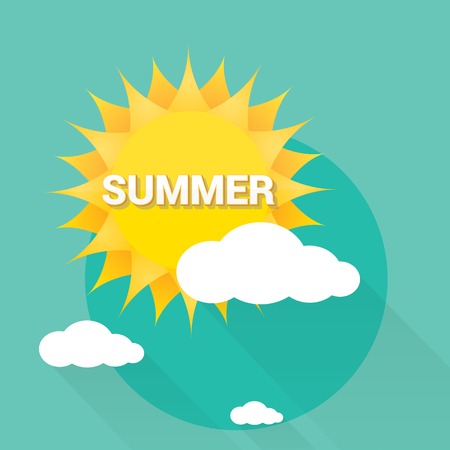 flat summer sign or label. abstract backgroundのイラスト素材