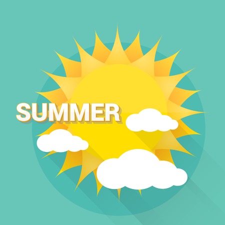 flat summer sign or label. abstract backgroundのイラスト素材