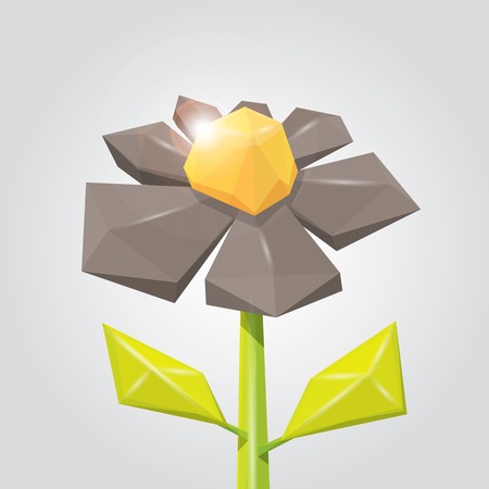 Conceptual polygonal color spring flower.のイラスト素材
