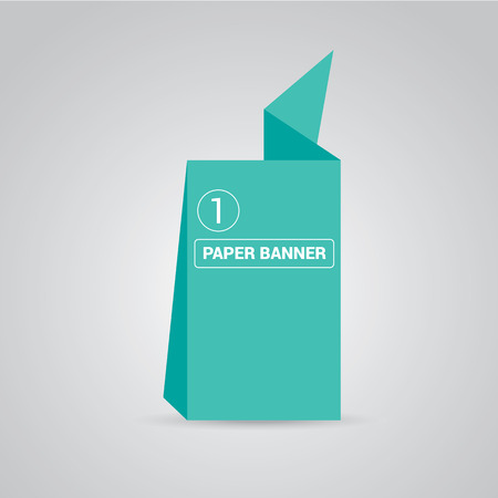 turquoise origami paper speech bubble or bannerのイラスト素材