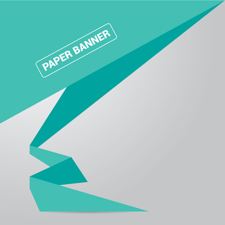 turquoise origami paper speech bubble or bannerのイラスト素材