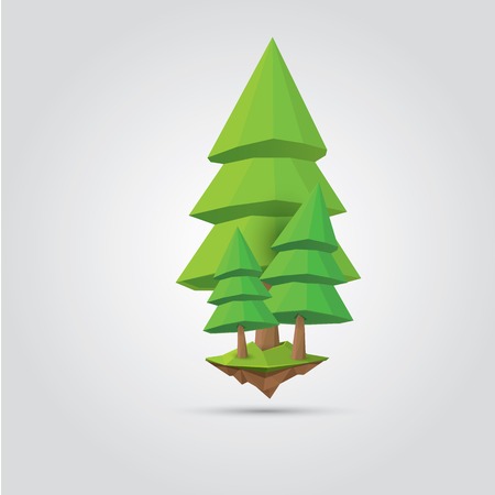 Conceptual polygonal tree. vector Illustrationのイラスト素材