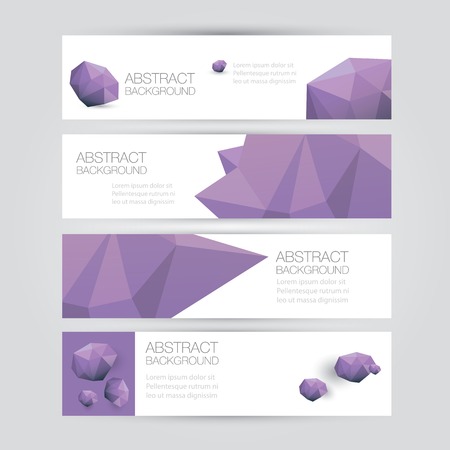 modern vector banners with polygonal backgroundのイラスト素材