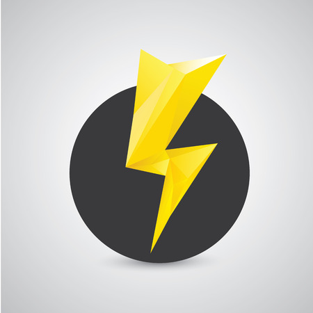 orange lightning bolt vector icon. Lightningのイラスト素材