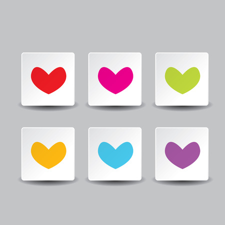 Vector hearts set. heart sign collectionのイラスト素材