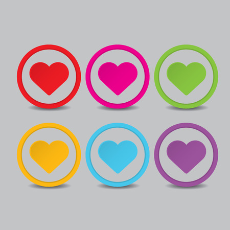 Vector hearts set. heart sign collectionのイラスト素材