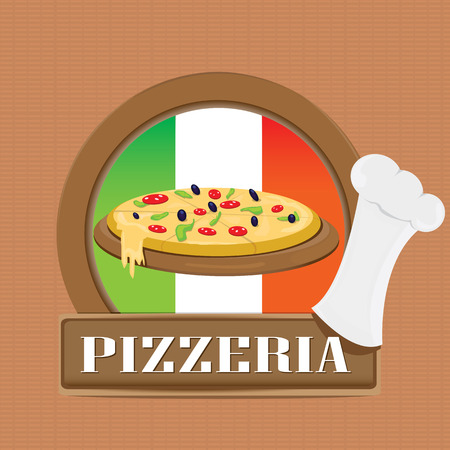 Pizza Label or Poster - Design Template.のイラスト素材