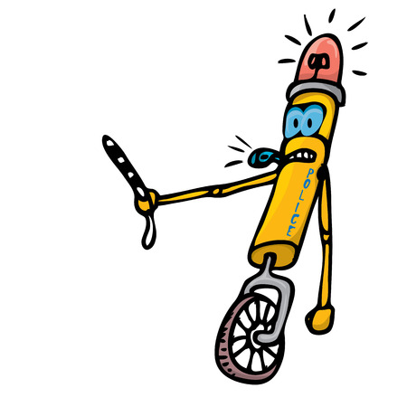 orange Cartoon doodle Robot on whiteのイラスト素材