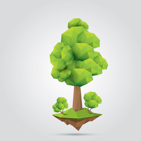 Conceptual polygonal tree. vector Illustrationのイラスト素材