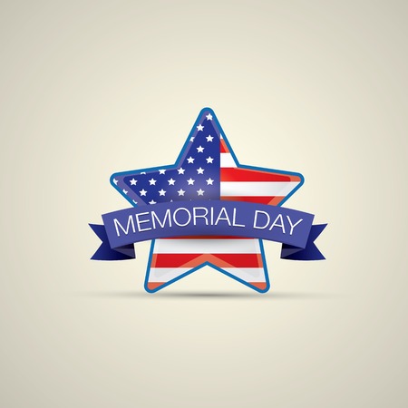 Memorial Day with star in national flag colors. vector illustrationのイラスト素材