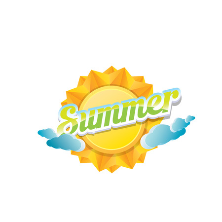 vector summer label. summer icon with sun.のイラスト素材