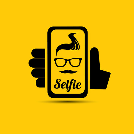 Taking Selfie Photo on Smart Phone concept icon. vector illustrationのイラスト素材