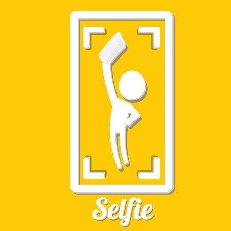 Taking Selfie Photo on Smart Phone concept icon. vector illustrationのイラスト素材