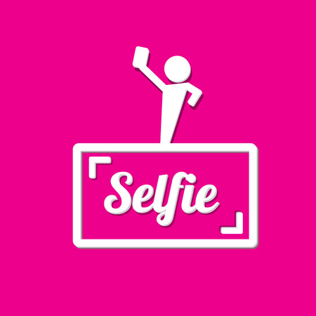 Taking Selfie Photo on Smart Phone concept icon. vector illustrationのイラスト素材