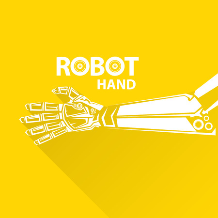 Clean technology background design template. vector robotic arm symbol. robot hand.のイラスト素材