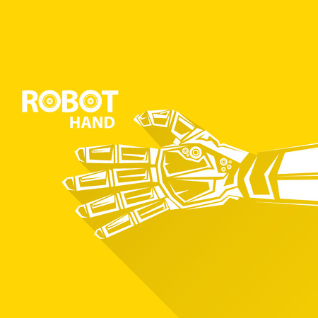 Clean technology background design template. vector robotic arm symbol. robot hand.のイラスト素材