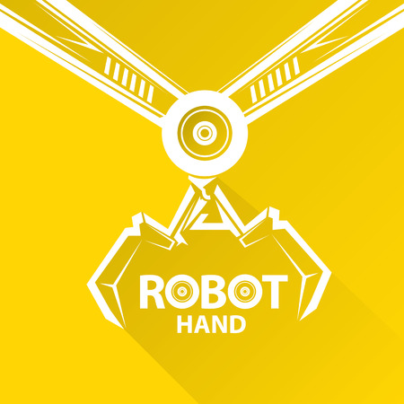 Clean technology background design template. vector robotic arm symbol. robot hand.のイラスト素材