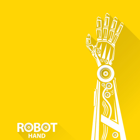 Clean technology background design template. vector robotic arm symbol. robot hand.のイラスト素材