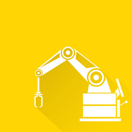 Clean technology background design template. vector robotic arm symbol. robot hand.のイラスト素材