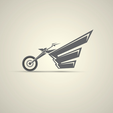 vintage motorcycle label, badge, design element. abstract motorcycle logoのイラスト素材