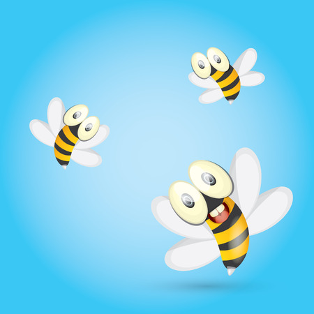 cartoon cute bright baby bee. vector illustration.のイラスト素材