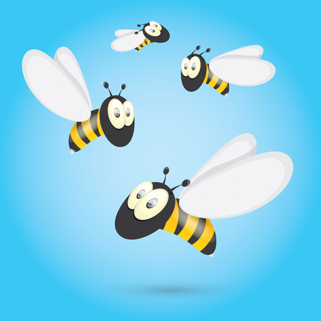 cartoon cute bright baby bee. vector illustration.のイラスト素材