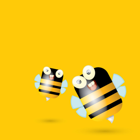 cartoon cute bright baby bee. vector illustration.のイラスト素材