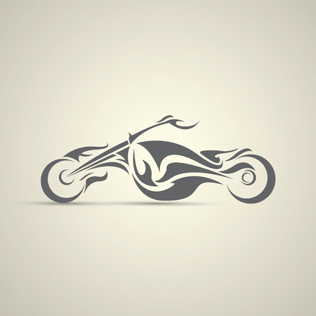 vintage motorcycle label, badge, design element. abstract motorcycle logoのイラスト素材