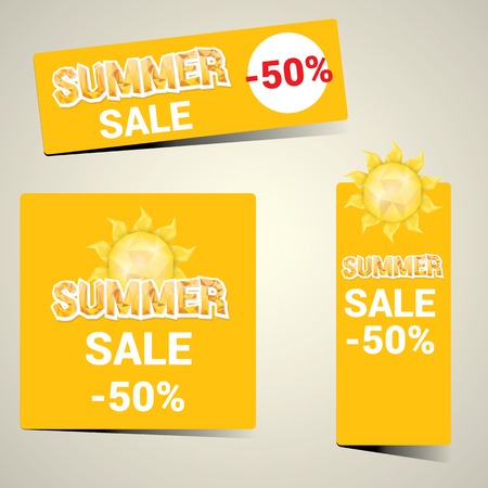 vector summer sale label or sticker. summer clearance.のイラスト素材
