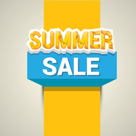 vector summer sale label or sticker. summer clearance.のイラスト素材