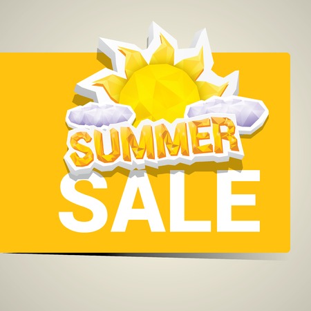 vector summer sale label or sticker. summer clearance.のイラスト素材