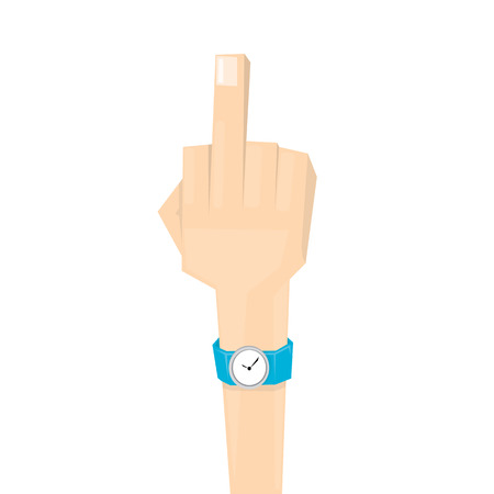 simple man hand with middle finger. concept of pointer, nonverbal, fuck you, brutalのイラスト素材