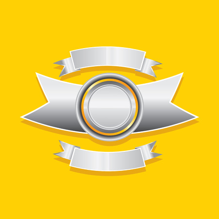 Vector metallic automotive, motorcycle badge with wings. Signs and labels.のイラスト素材