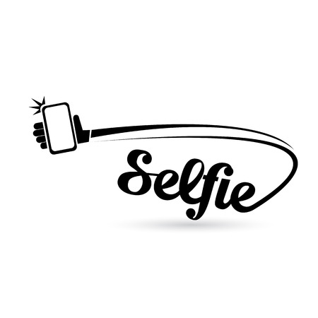 Taking Selfie Photo on Smart Phone concept icon set. vector illustrationのイラスト素材