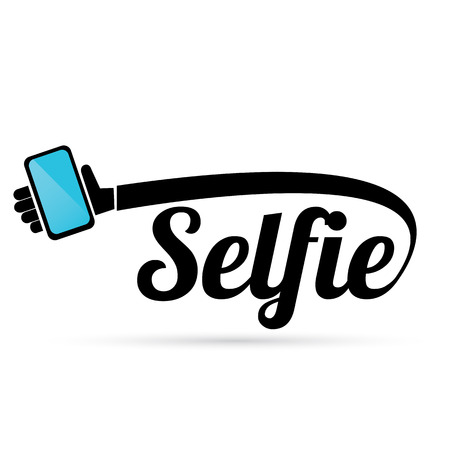 Taking Selfie Photo on Smart Phone concept icon set. vector illustrationのイラスト素材
