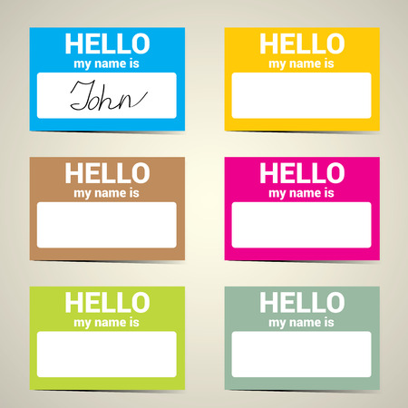Hello My Name Is... Name Tag Set. Vector Business card setのイラスト素材
