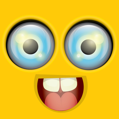 cute and funny monster face vector illustrationのイラスト素材