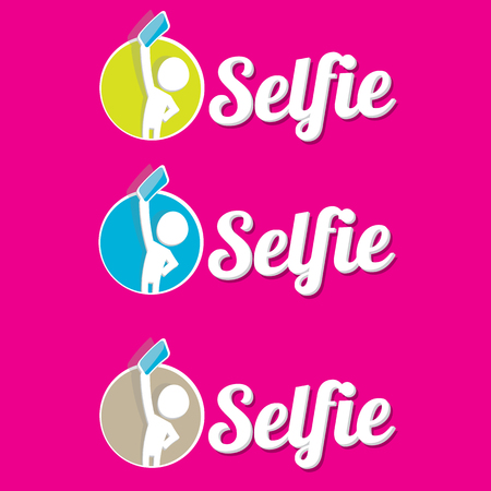 Taking Selfie Photo on Smart Phone concept icon. vector illustrationのイラスト素材