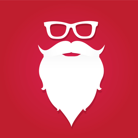 Christmas hipster poster for party or greeting card. Vector illustration. Santa Hipster Claus. vector merry christmas art designのイラスト素材