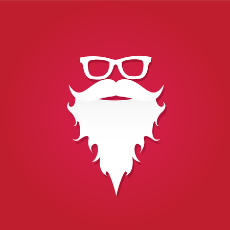 Christmas hipster poster for party or greeting card. Vector illustration. Santa Hipster Claus. vector merry christmas art designのイラスト素材