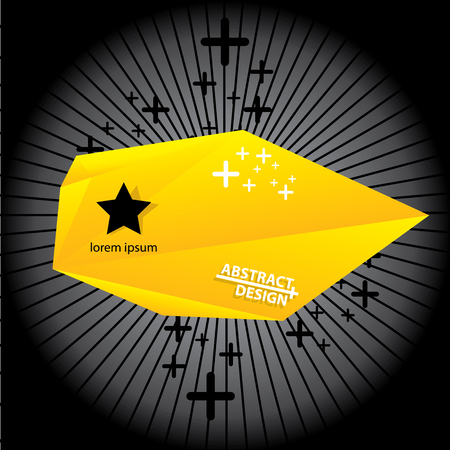 summer orange Conceptual polygonal geometric speech bubble. Abstract vector Illustration, low poly style. Stylized design element. Background design for banner, poster, flyer, cover, brochure.のイラスト素材