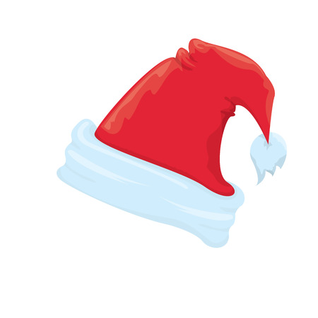 red Santa hat icon isolated on white. santa hat . vector illustrationのイラスト素材