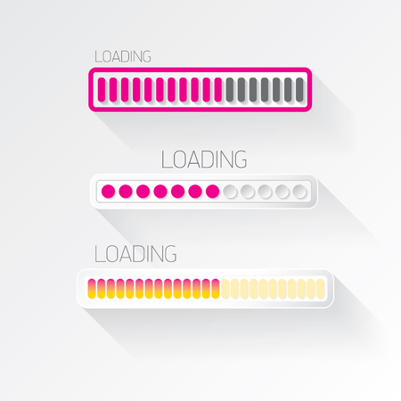 vector flat white modern trendy design progress bar, loading bar , status bar , progress icon template for app or web siteのイラスト素材