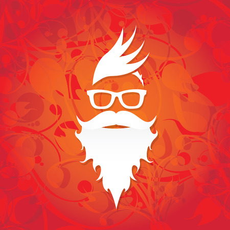 Christmas santa claus beard poster for party or greeting card. のイラスト素材
