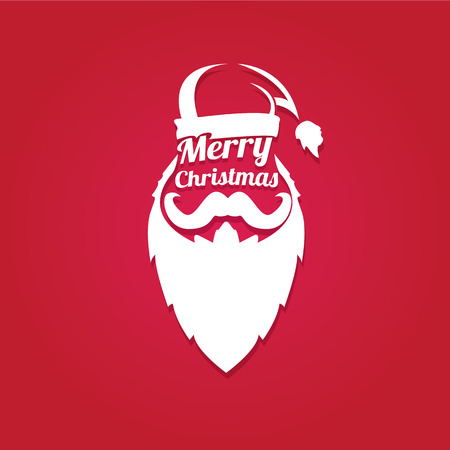 Christmas hipster poster for party or greeting card. illustration. Santa Hipster Claus. merry christmas art designのイラスト素材